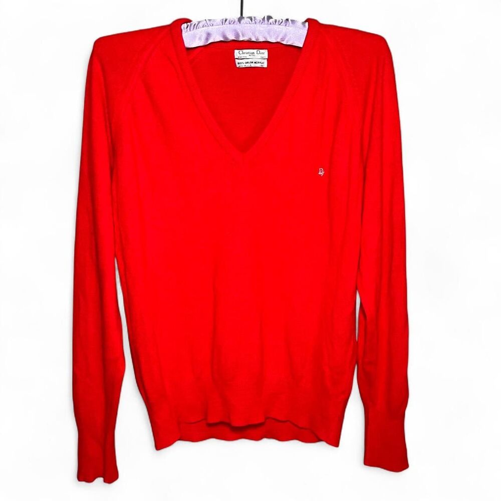 Vintage 80s Christian Dior Retro Grandpa Core Old Pullover Sweater Size M